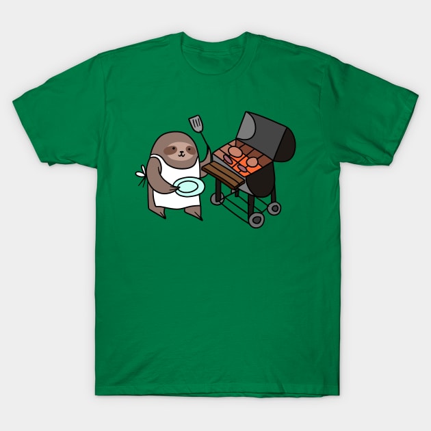 Sloth Cooking on the Grill T-Shirt by saradaboru